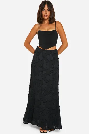 Boohoo Womens Burnout Floral Sweeping Bias Maxi Skirt - - Size 6 UK