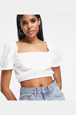 Abercrombie & Fitch Womens Ruched Square Neck Top In - Size X-Large