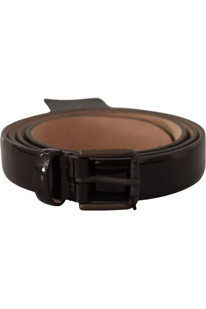 Dolce & Gabbana WoMens Patent Leather Logo Metal Waist Buckle Belt - Size 90 cm