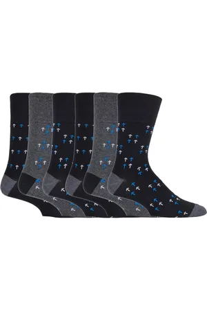 Gentle Grip 6 Pairs Mens Non Elastic Socks - SOMRJ553 - Cotton - Size UK 6-11