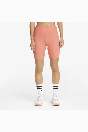 PUMA Womens Classics Ribbed Short Leggings Stretch Bottoms - Cotton - Size X-Small