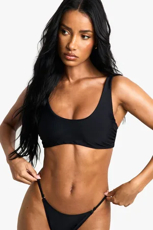 Boohoo Womens Swimwear Essentials Scoop Bikini Top - - Size 14 UK