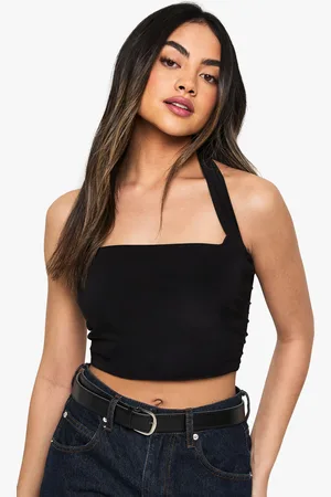 Boohoo Womens Slinky Tie Neck Square Top - - Size 12 UK