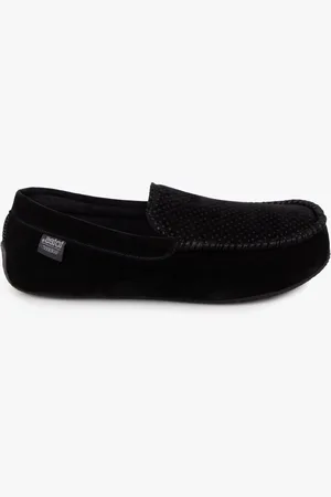 Totes Isotoner PERFORATED SUEDETTE Moccasin Slippers Mens - Size UK 10