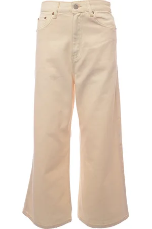 Dr Denim Womens Li High Rise Cropped Jean In Ecru - - Size 26W/28L