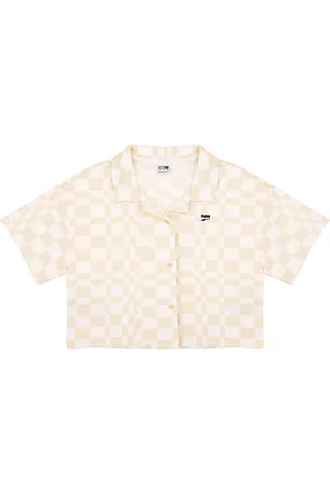 PUMA WoMens and White Downtown Checkerboard Shirt - Size Small