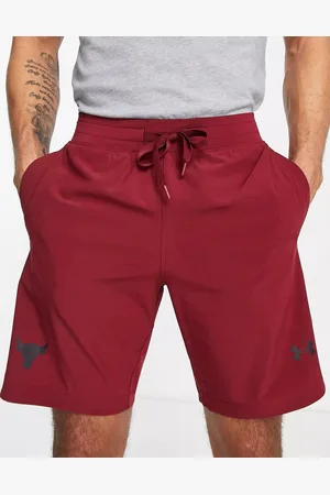 Under Armour Mens Project Rock Shorts In Burgundy - Size Small