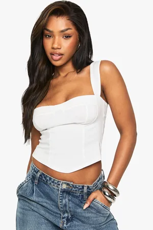 Boohoo Womens Bengaline Cup Detail Corset Top - Viscose - Size 16 UK
