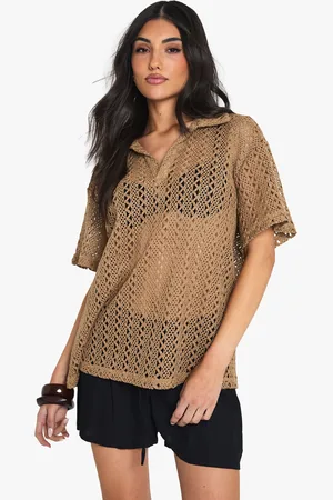 Boohoo Womens Crochet Overhead Beach Shirt - - Size 12 UK