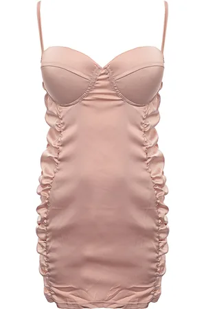Parisian Petite Womens Ruched Satin Bodycon Dress in - Size 12 UK
