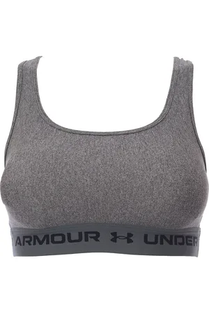 Under Armour WoMens Charcoal Heather Training Crossback Mid Support Sports Bra - - Size X-Small