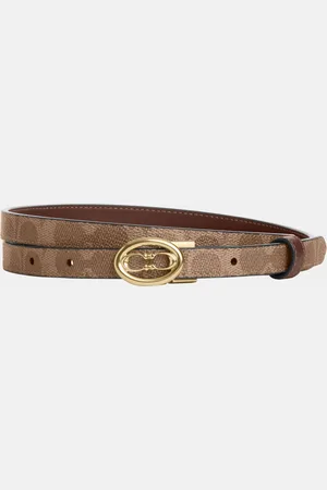 Coach Womens 18MM Cut to Size Kissing C Buckle Belt in Signature PVC - - One Size
