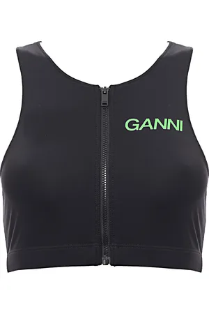 Ganni Womens Active Racerback Zipper Sports Bra in Multicoloured - - Size 2XS