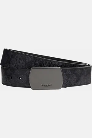 Coach Mens 38MM Modern Plaque Belt in Signature - - One Size