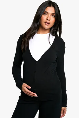 Boohoo Womens Maternity Rib Button Down Oversized Cardigan - - Size 8 UK