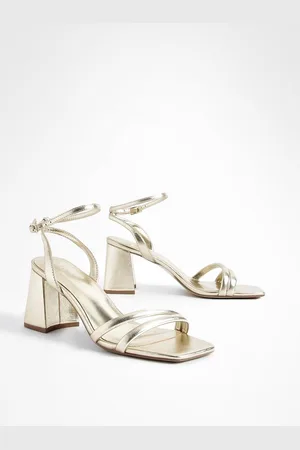 Boohoo Womens Padded Strap 2 Part Mid Block Heels - - Size UK 8