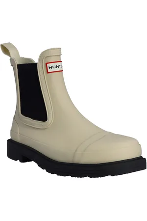 Hunter Unisex Commando Rubber Gravel/Black Wellington Boots - - Size UK 4