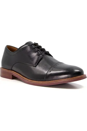 Dune Mens SAVION Leather Perforated Toe-Cap Derby Shoes - (archived) - Size UK 11