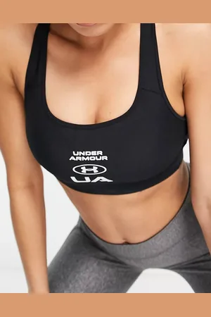Under Armour Womens Training Heatgear Crossback Graphic Mid Support Sports Bra In - Size X-Small