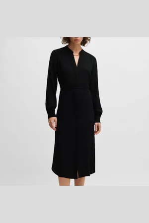 HUGO BOSS Womens Dibanorah Belted Dress in Viscose - Size 10 UK