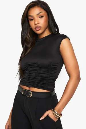 Boohoo Womens SHIRRED WAIST DETAIL TOP - - Size 14 UK