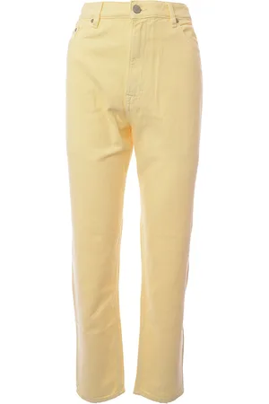 Wåven Waven Womens High Rise Straight Leg Jeans in Cream - - Size 12 UK