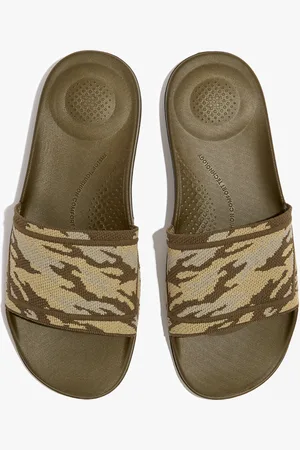 FitFlop FN1-967 iQUSHION e01 CAMO KNIT POOL Mens Slides Mossy - - Size UK 12