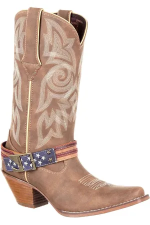 Durango Crush Flag Leather Mens /Khaki Boots - Size UK 6
