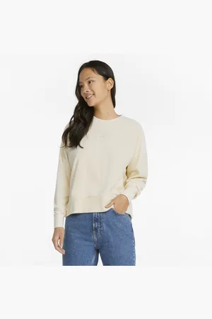 PUMA Womens Classics Towelling Crew Neck Sweatshirt - Cotton - Size Small