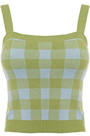 Urban Revivo Womens Checked Knit Vest - Size Large