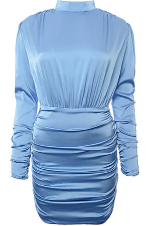 Rare Fashion WoMens Satin High Neck Mini Dress - - Size 6 UK