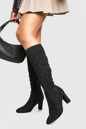 Boohoo Womens Basic Block Heel Knee High Boots - - Size UK 8