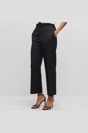 HUGO BOSS Womens Tatuxa Regular-Fit Tuxedo Pants in Wool - Size 4 UK
