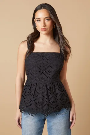 Oasis Womens Broderie Strappy Top - - Size 10 UK