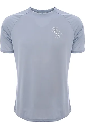 French Connection FCUK Sport Mens Script Logo Panel Training T-Shirt in Mid - Size Medium