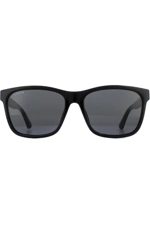 Gucci Rectangle Mens Black Sunglasses - One Size