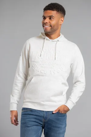 Tokyo Laundry Mens Cotton Blend Embossed Drawstring Hoody - Size Large
