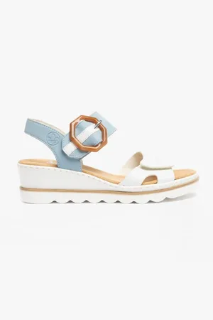 Rieker Womens 67476-10 Ladies Wedge Sandals /Blue - Size UK 6