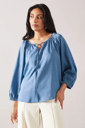 wallis Womens Petite Tie Neck Puff Sleeve Top - - Size 18 UK