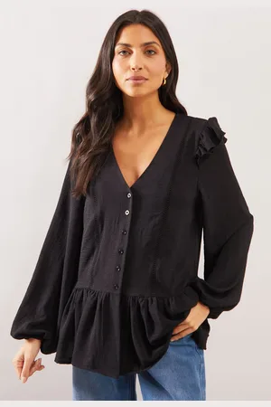 wallis Womens Woven Lace Trim Smock Top - - Size 12 UK