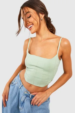 Boohoo Womens Seam Detail Bengaline Corset - Viscose - Size 10 UK