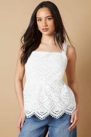 Oasis Womens Broderie Strappy Top - - Size 12 UK