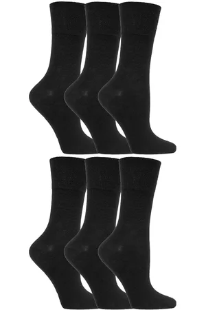 Gentle Grip Womens - 6 Pairs of Ladies Diabetic Sock with Honey Comb Top and Hand linked Toe Seams - Cotton - Size UK 4-8