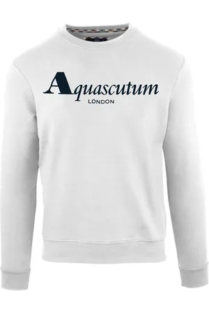 Aquascutum Mens Bold London Logo Sweatshirt Cotton - Size Medium