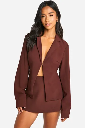 Boohoo Womens Petite Single Fastening Crepe Fitted Blouse - - Size 12 UK