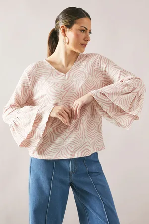 wallis Womens Zebra Ruffle Sleeve Top - Viscose - Size 20 UK