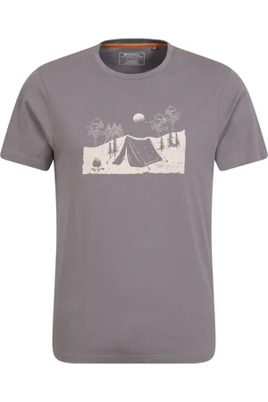 Mountain Warehouse Mens Camping Sketch Organic T-Shirt - Size Medium