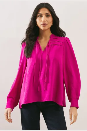 wallis Womens Collarless Pleat Front Blouse - - Size 14 UK