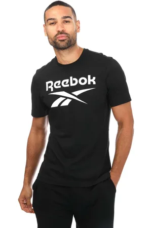 Reebok Mens Graphic Series Stacked T-Shirt in Cotton - Size Small