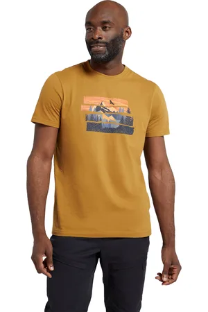 Mountain Warehouse Mens Explorer Organic Cotton T-Shirt (Beige) - - Size Large